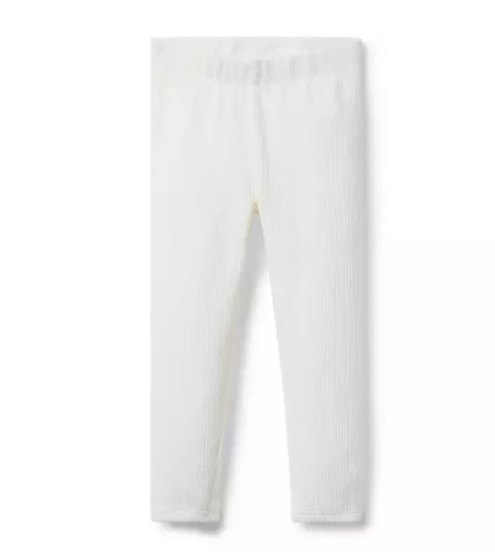 Janie and Jack Corduroy Velour Legging Color: Cream And Sugar Size: 18-24m